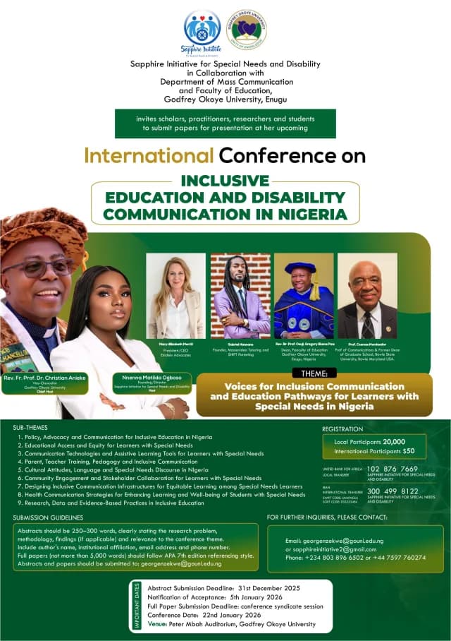 International Conference on Inclusive Education and Disability. – Sapphire Initiative for Special Needs and Disability